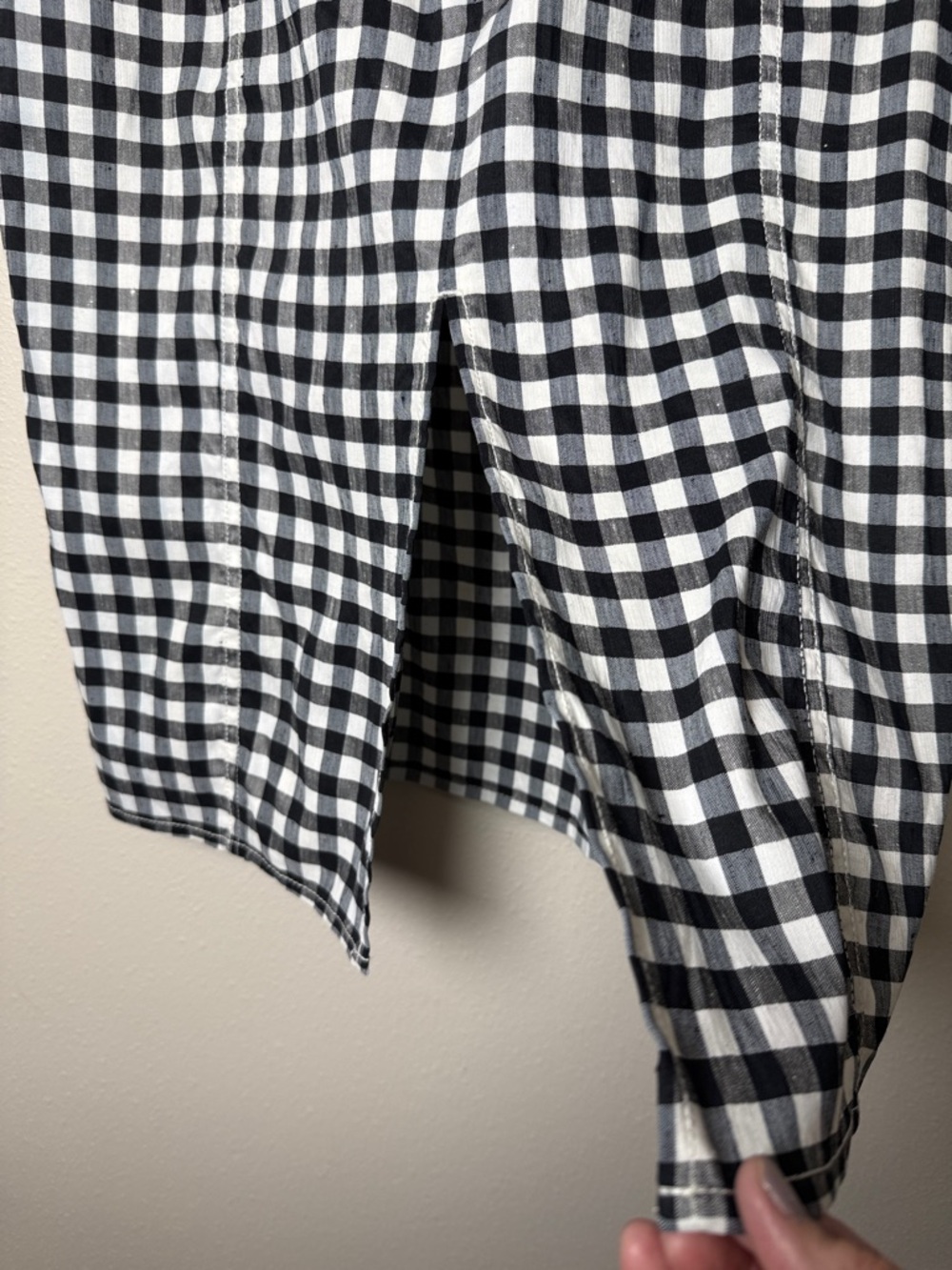 J Crew No 2 Linen Stretch Gingham Check Pencil Skirt 6 Black White Classic NEW - Picture 12 of 17